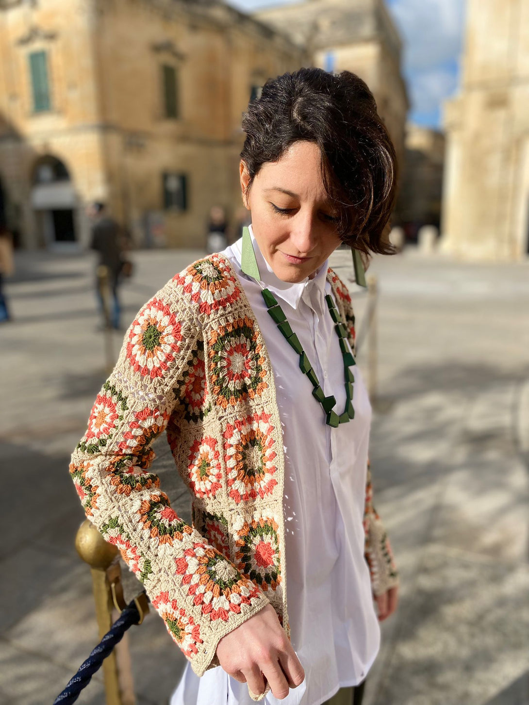 Cardigan Crochet Pattern Airi-sabbia-taglia unica-Bijondo