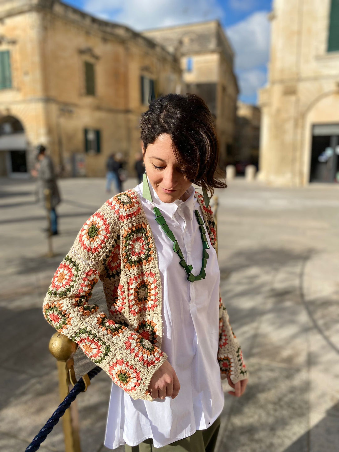 Cardigan Crochet Pattern Airi-blu-taglia unica-Bijondo