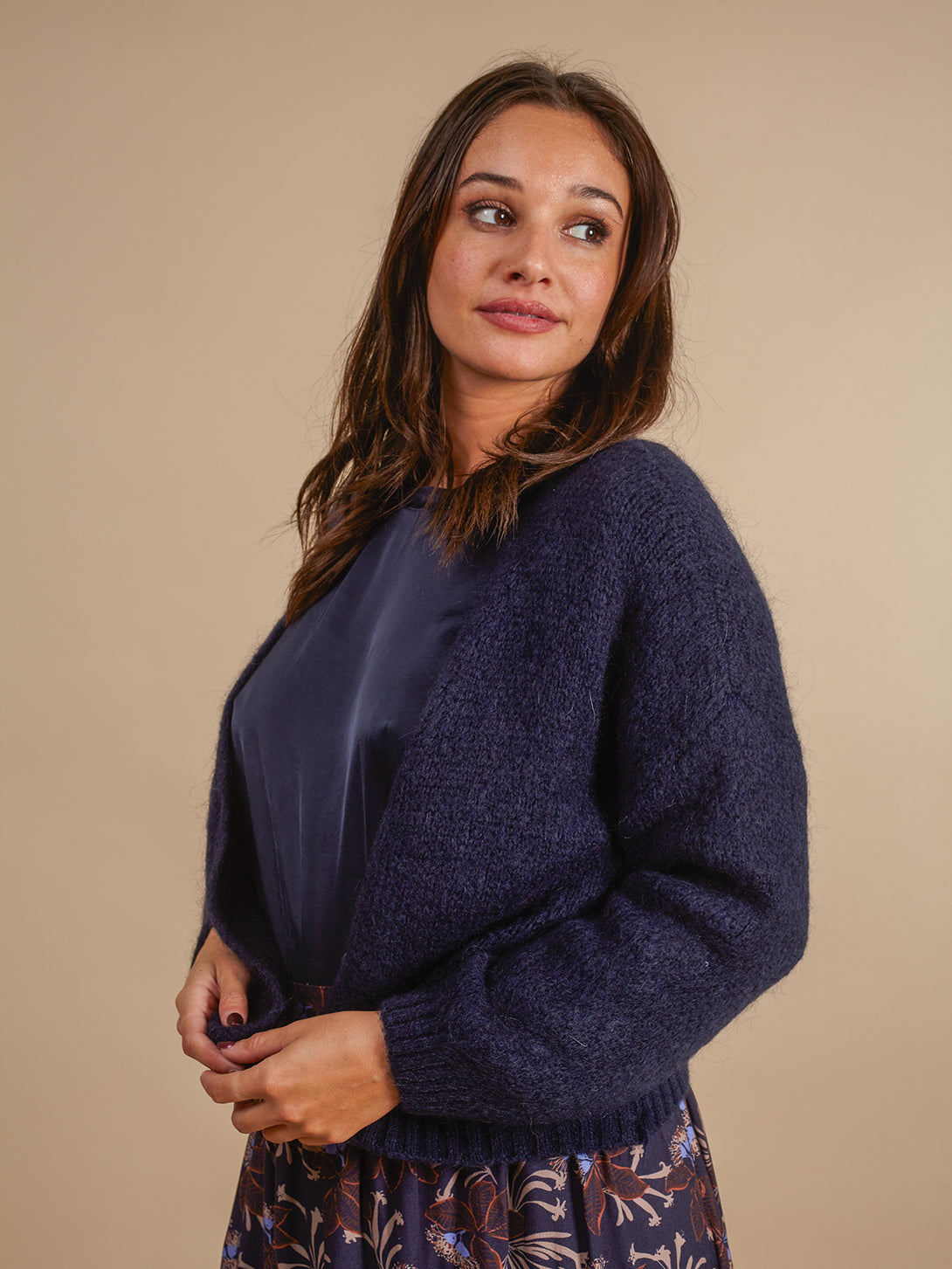 Cardigan a V kid mohair e lana Betty-Cardigan-Bijondo-Bijondo