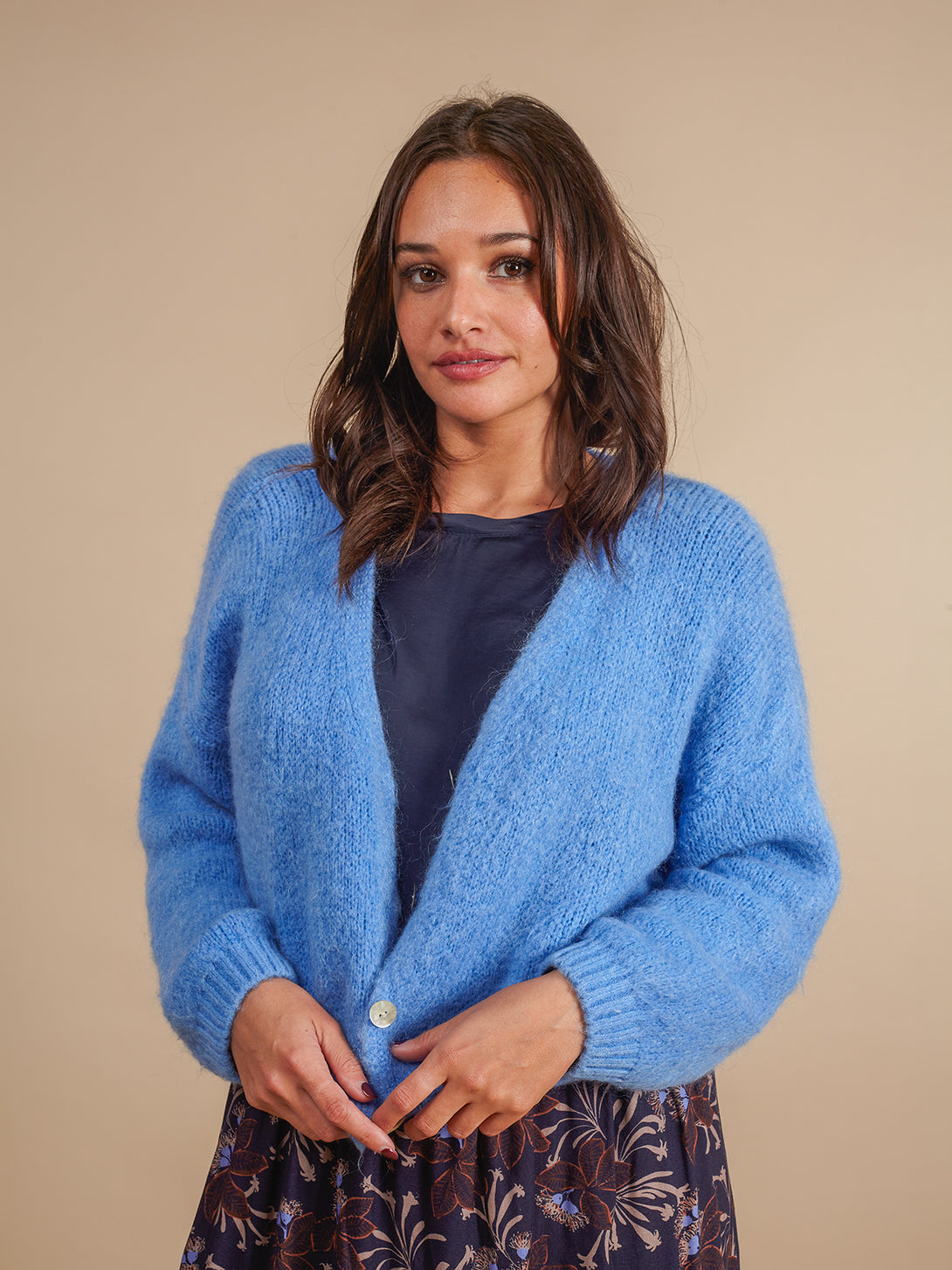 Cardigan a V kid mohair e lana Betty-Cardigan-Bijondo-azzurro-taglia unica-Bijondo