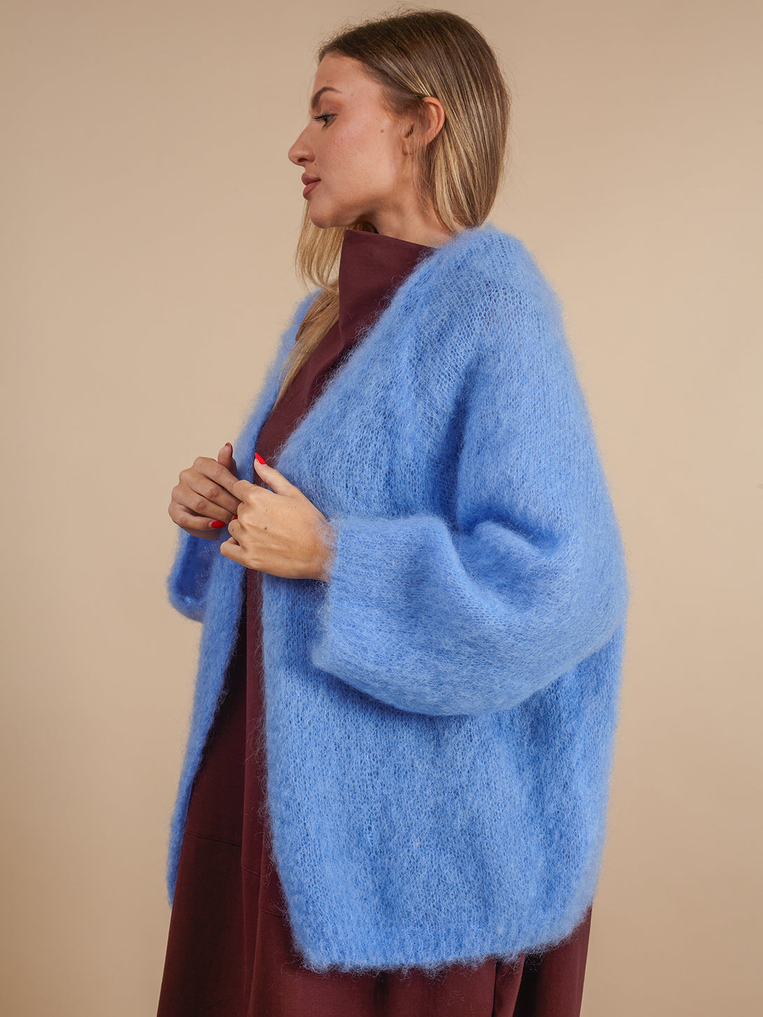 Cardigan aperto in Kid Mohair Artemisia-cardigan-Bijondo-Azzurro-Taglia Unica-Bijondo