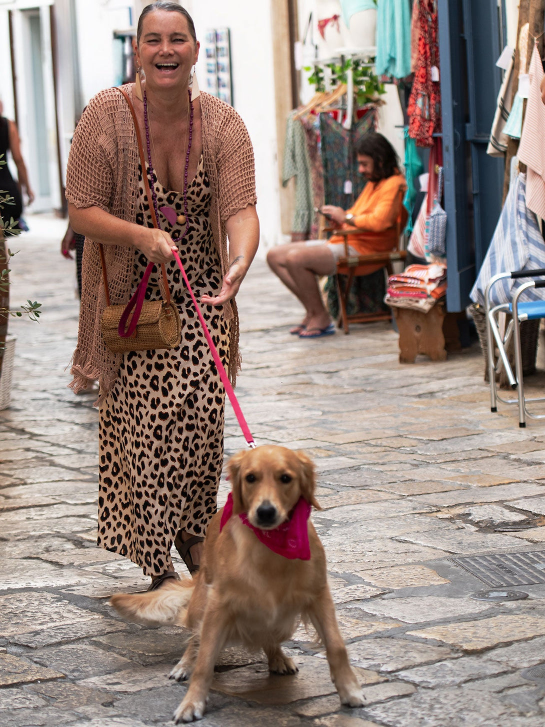 Cardigan con frange Crochet Maria-beige-taglia unica-Bijondo