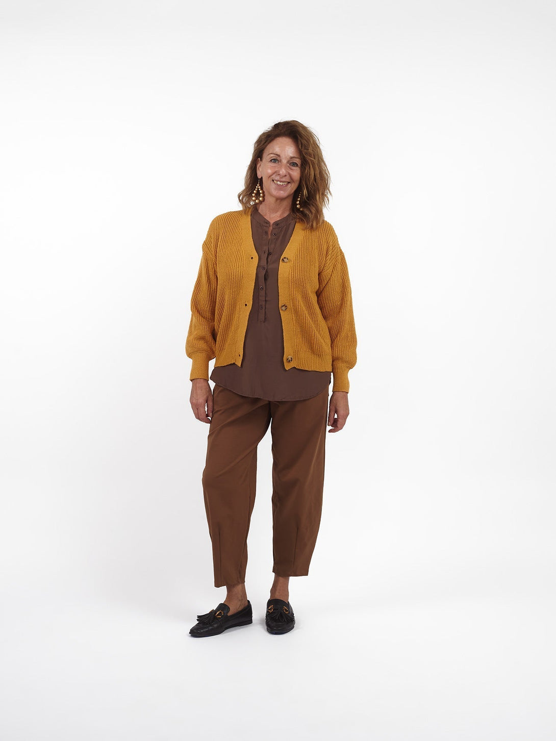 Cardigan corto con bottoni Eleonora-azzurro-taglia unica-Bijondo