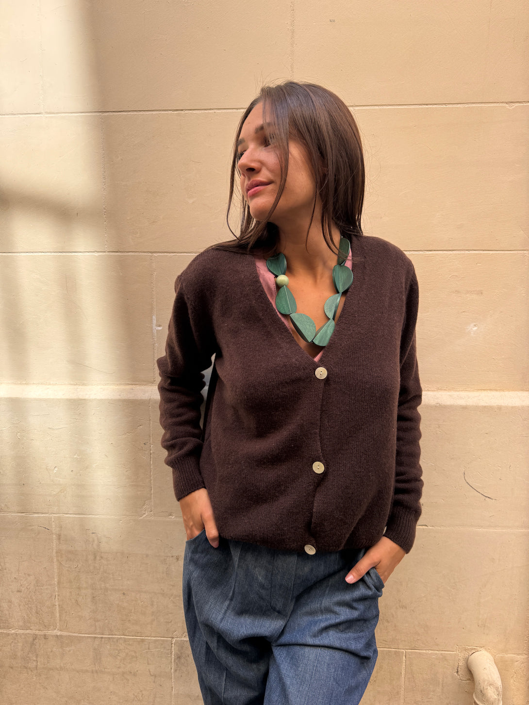 Cardigan corto con bottoni in lana Charlotte-cardigan-Bijondo-Bijondo