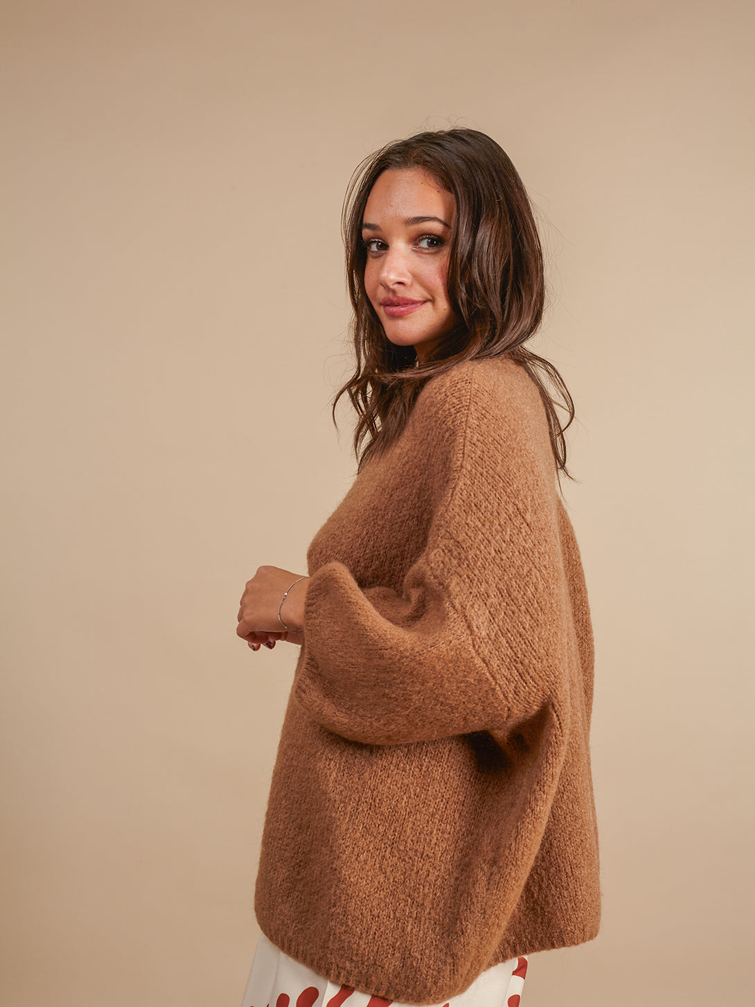 Cardigan kid mohair bottoni Clizia-Cardigan-Bijondo-cammello-taglia unica-Bijondo