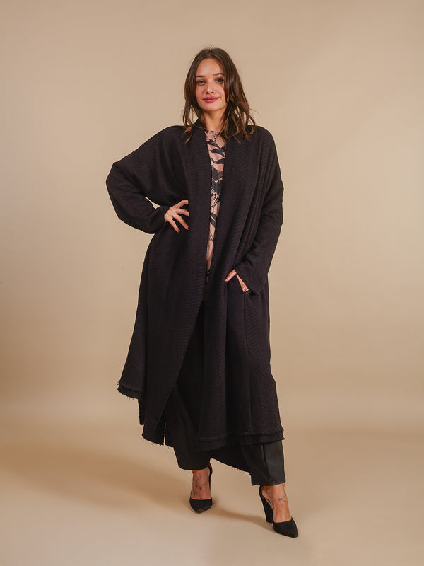 Cardigan lungo cotone Arabella-cardigan-Bijondo-Nero-taglia unica-Bijondo
