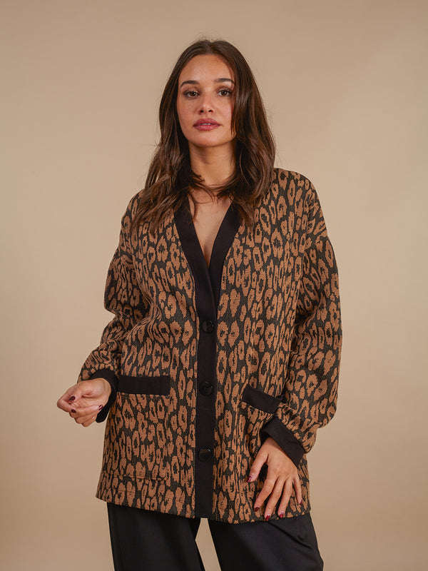 Cardigan oversize animalier Elora-cardigan-Bijondo-Leopardato-taglia unica-Bijondo