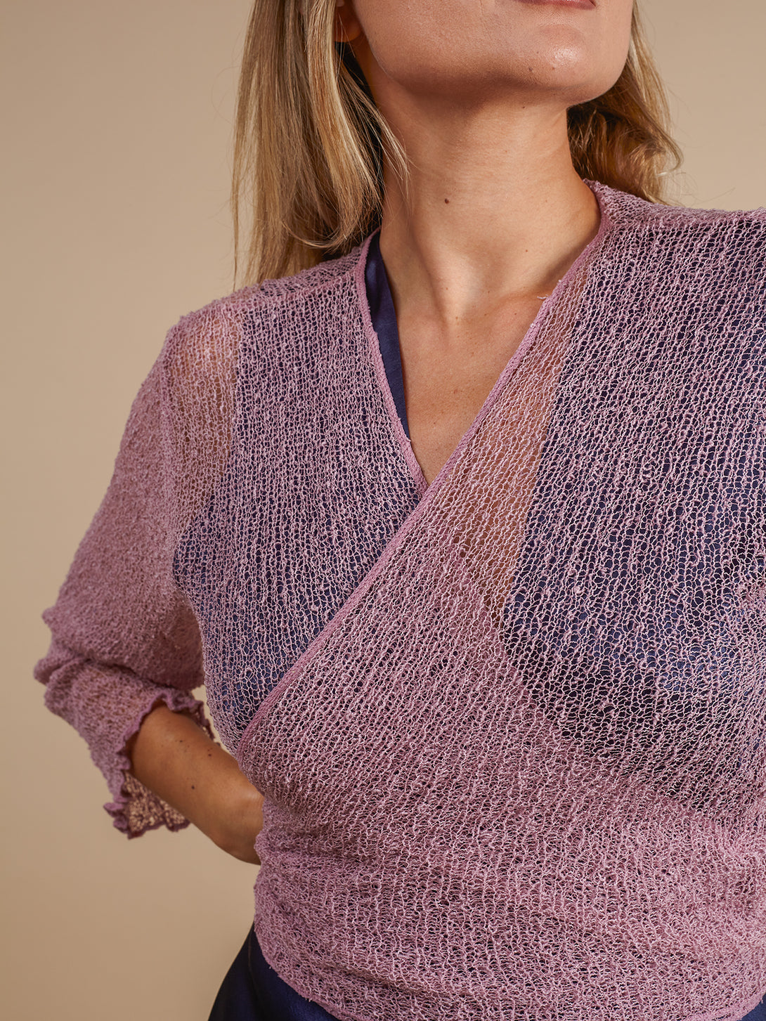 Cardigan rete corto coprispalle rayon Amelia-Cardigan-Bijondo-lilla-taglia unica-Bijondo