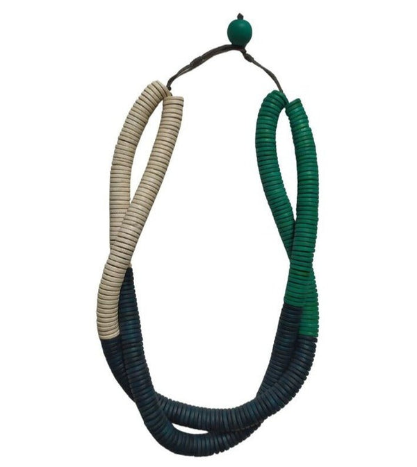 Collana Alaska legno - smeraldo - Bijondo