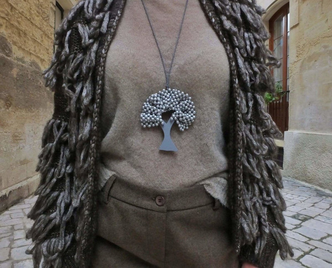 Collana Albero Metallic legno - argento - Bijondo