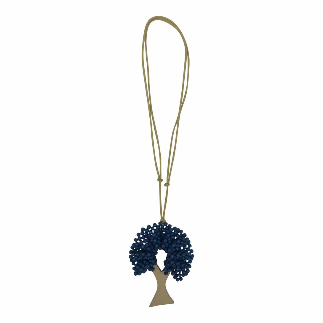 Collana Albero legno regolabile - blu scuro - Bijondo