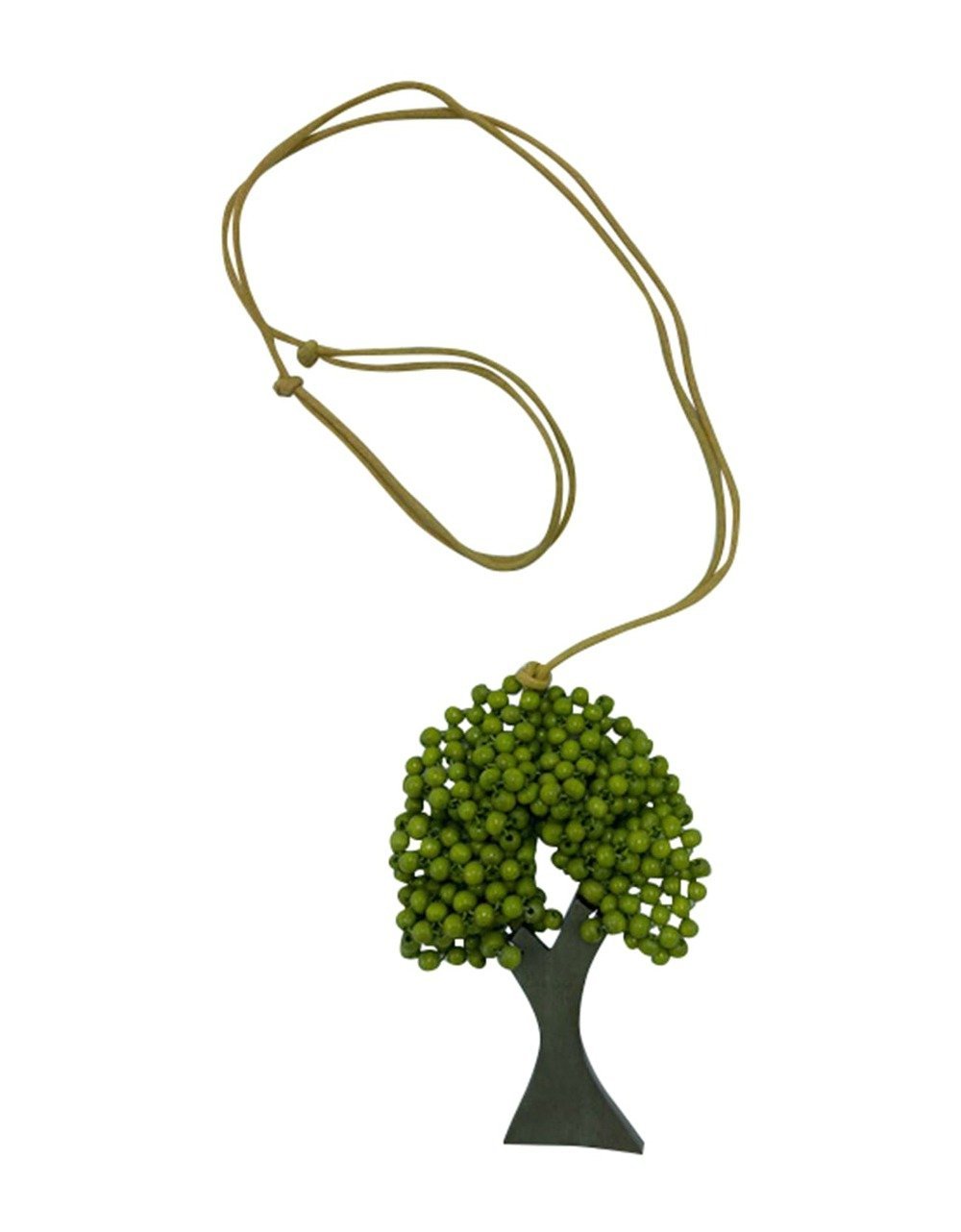Collana Albero legno regolabile - smeraldo - Bijondo