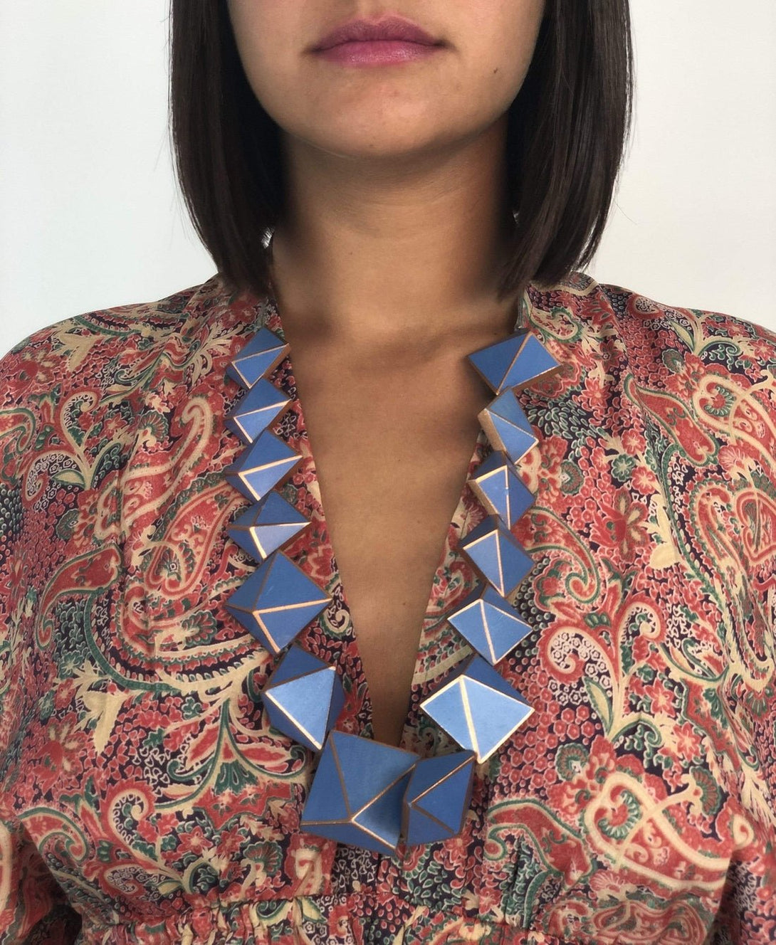 Collana Andorra legno - blu cobalto - Bijondo