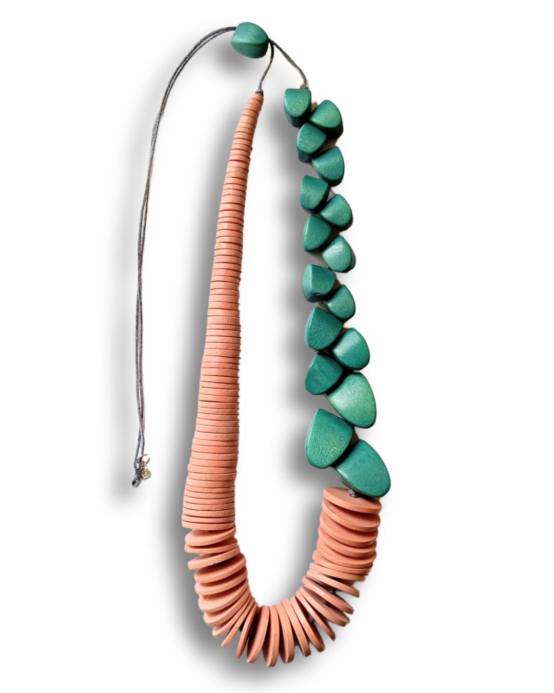 Collana Argentina legno regolabile-collana-Bijondo-Verde Acqua-Bijondo