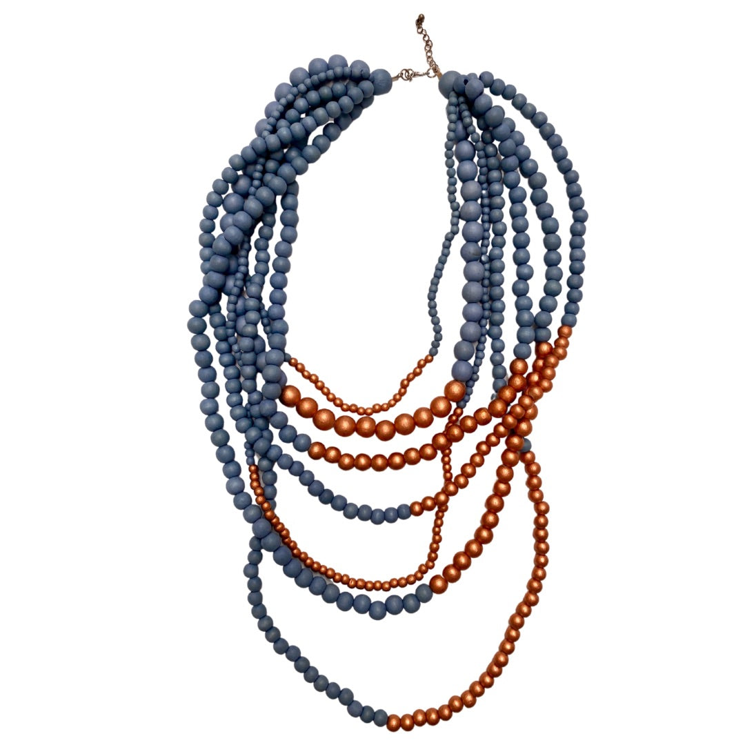 Collana Brasile Metallic-blu cielo-Bijondo