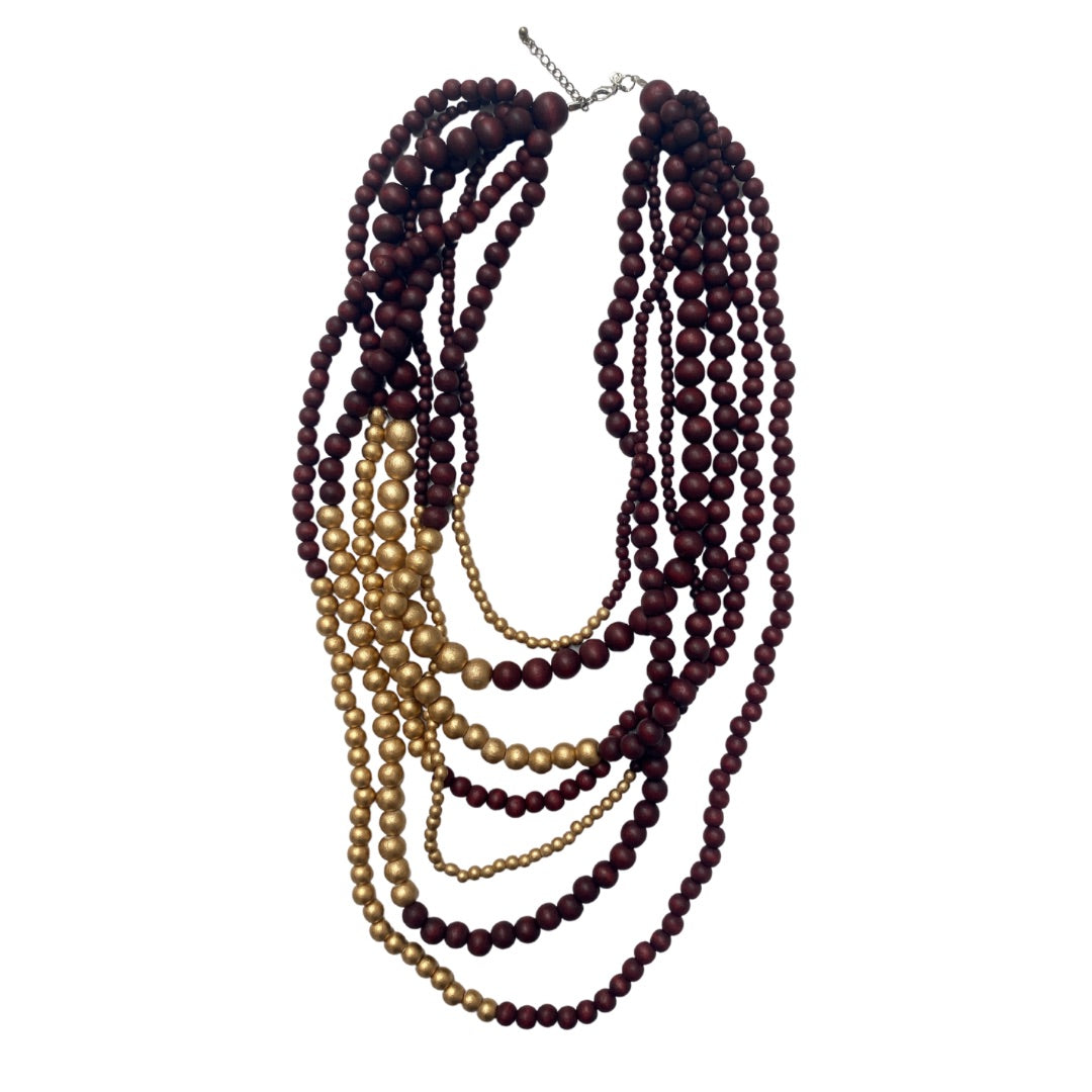 Collana Brasile Metallic-bordeaux-Bijondo