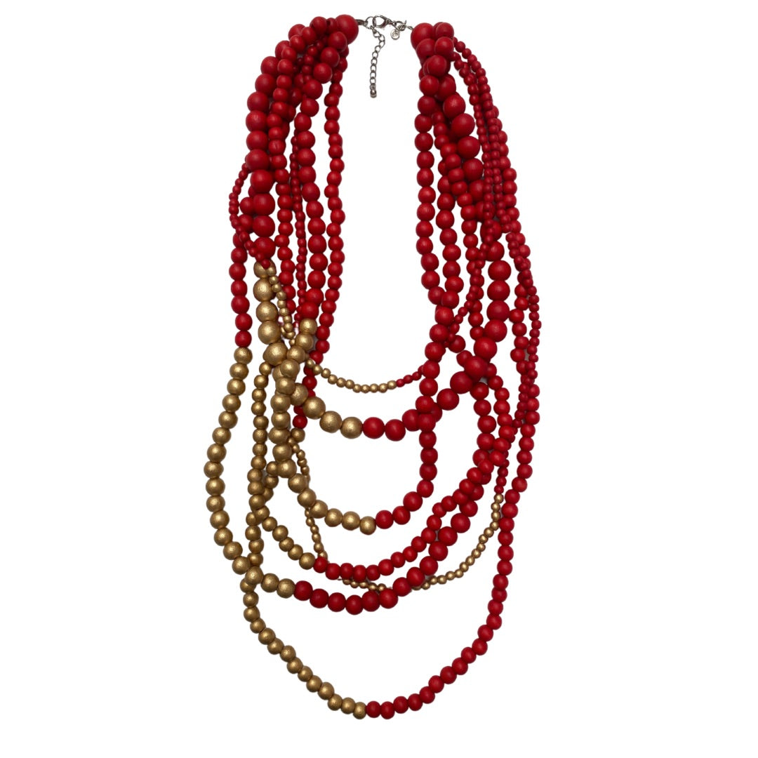 Collana Brasile Metallic-rosso valentino-Bijondo