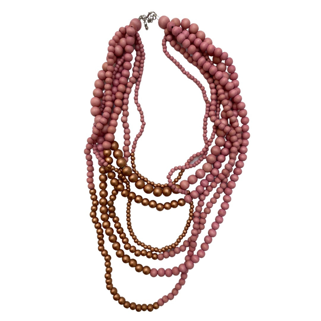 Collana Brasile Metallic-salmone-Bijondo