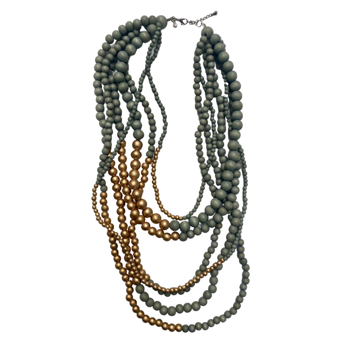 Collana Brasile Metallic-verde salvia-Bijondo