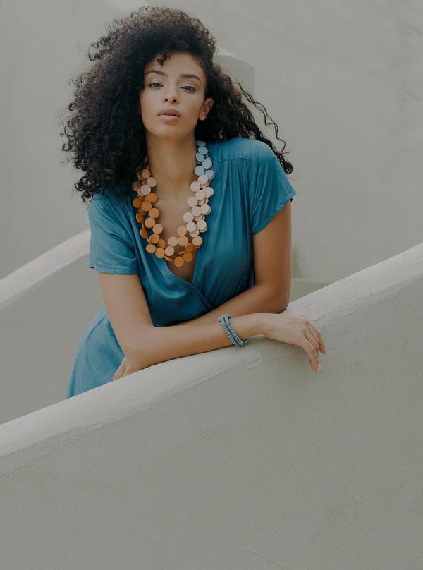 Collana Cipro legno - viola - Bijondo