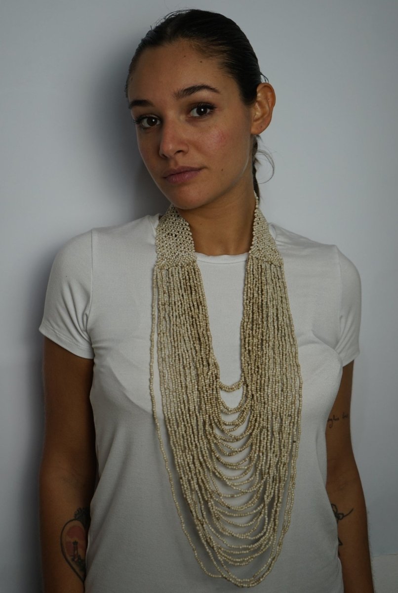 Collana Elegante Vetro - beige - Bijondo