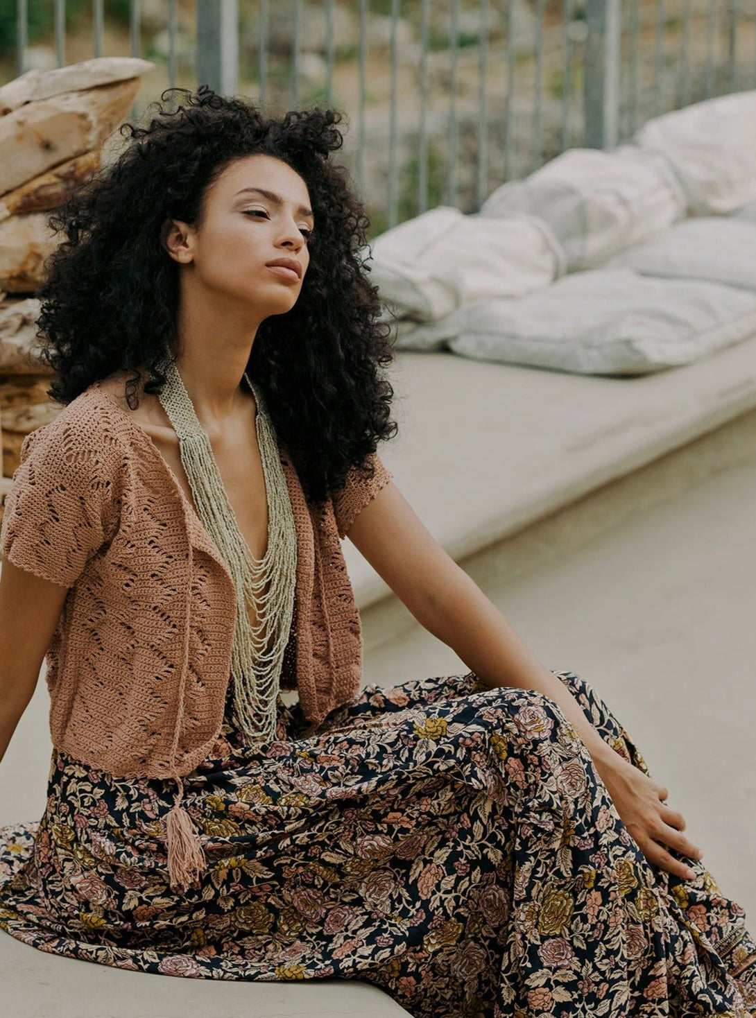 Collana Elegante Vetro - beige - Bijondo