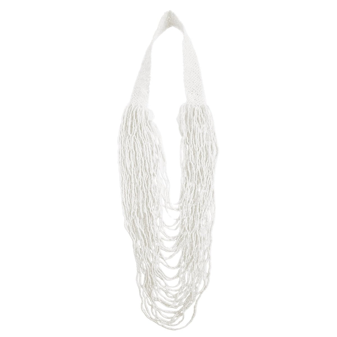 Collana Elegante Vetro - bianco - Bijondo