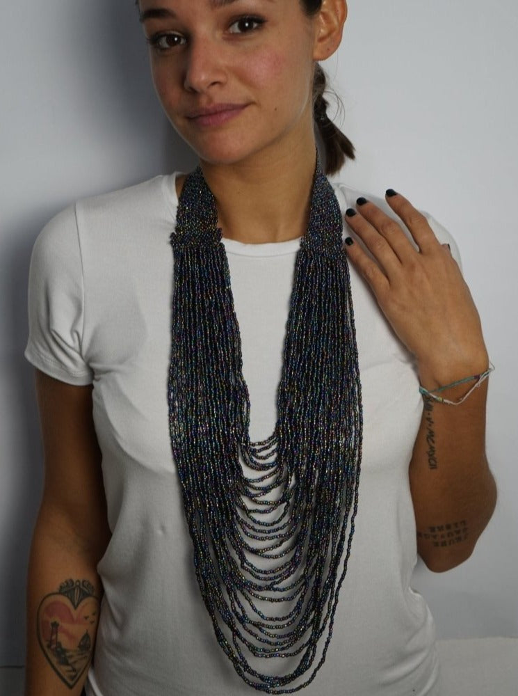 Collana Elegante Vetro - rosso - Bijondo