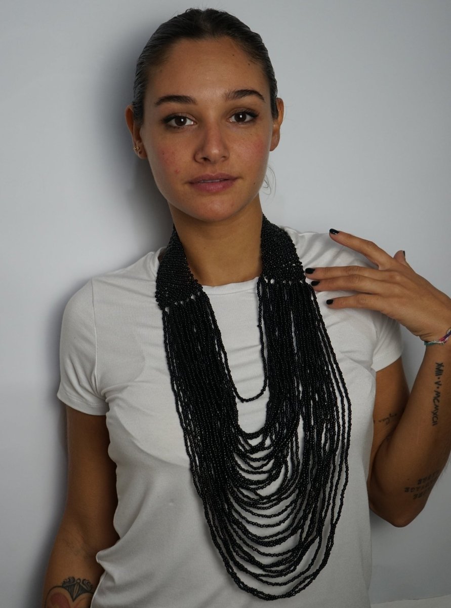 Collana Elegante Vetro - nero - Bijondo