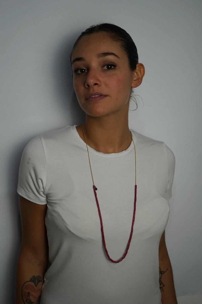 Collana Etiopia - amaranto - Bijondo