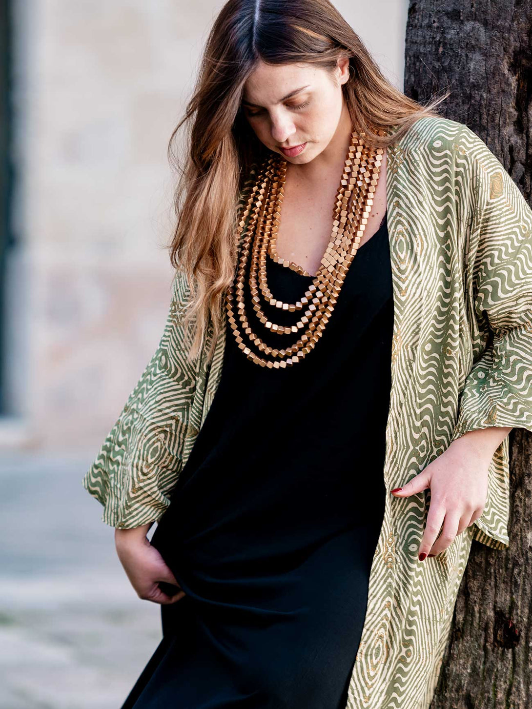 Collana Gibilterra oro legno-Collana-EW-Bijondo