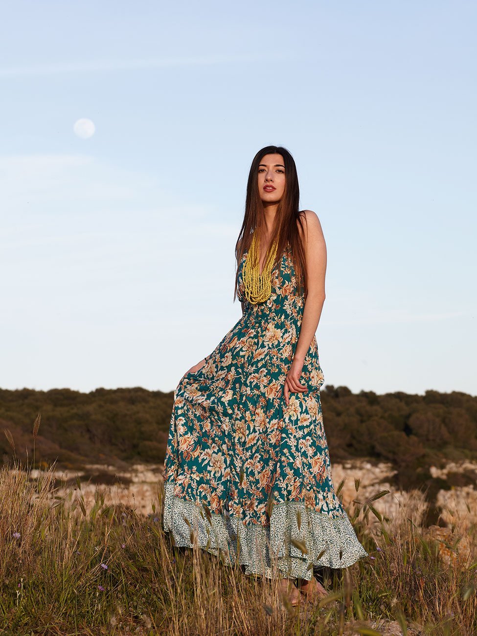 Collana Gongguan lunga legno - giallo - Bijondo