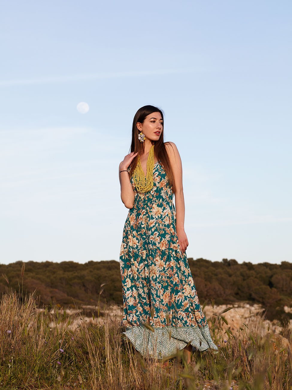 Collana Gongguan lunga legno - giallo - Bijondo