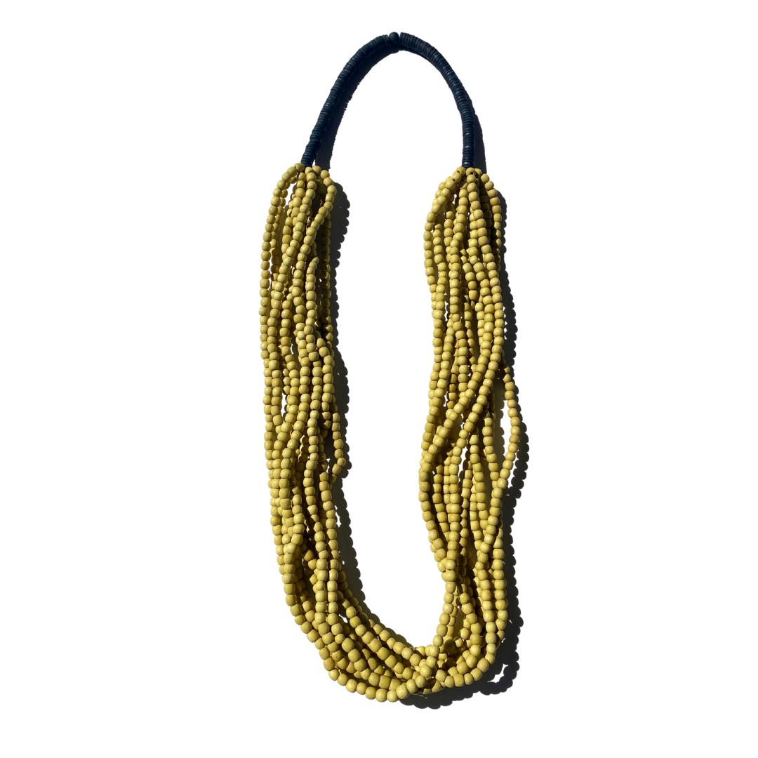 Collana Gongguan lunga legno - giallo - Bijondo