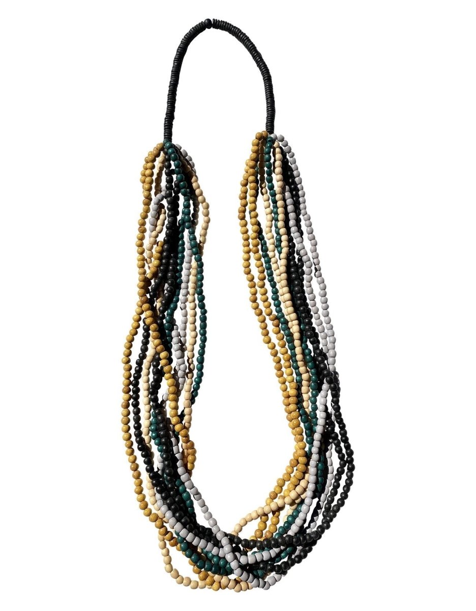 Collana Gongguan lunga legno - grigio - Bijondo