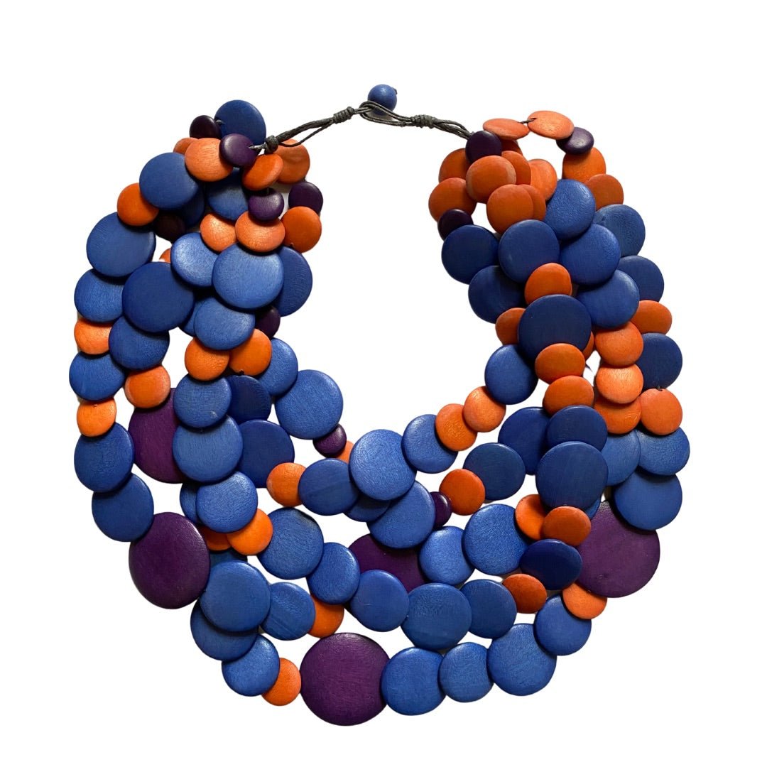 Collana Guinea legno leggera - arancione - Bijondo