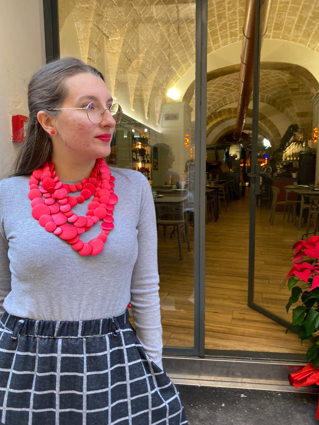 Collana Guinea legno leggera-nude-Bijondo