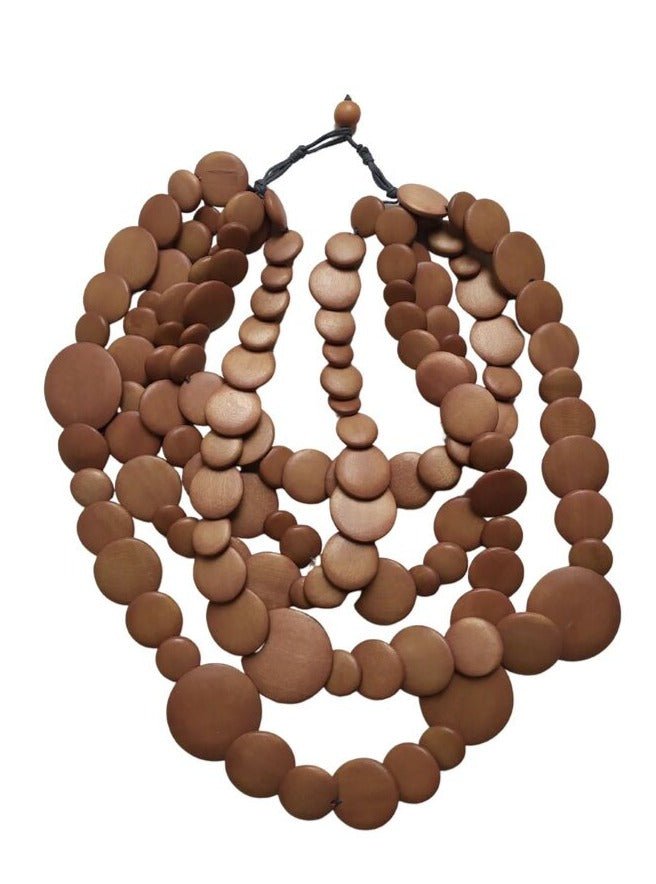 Collana Guinea legno leggera - nude - Bijondo