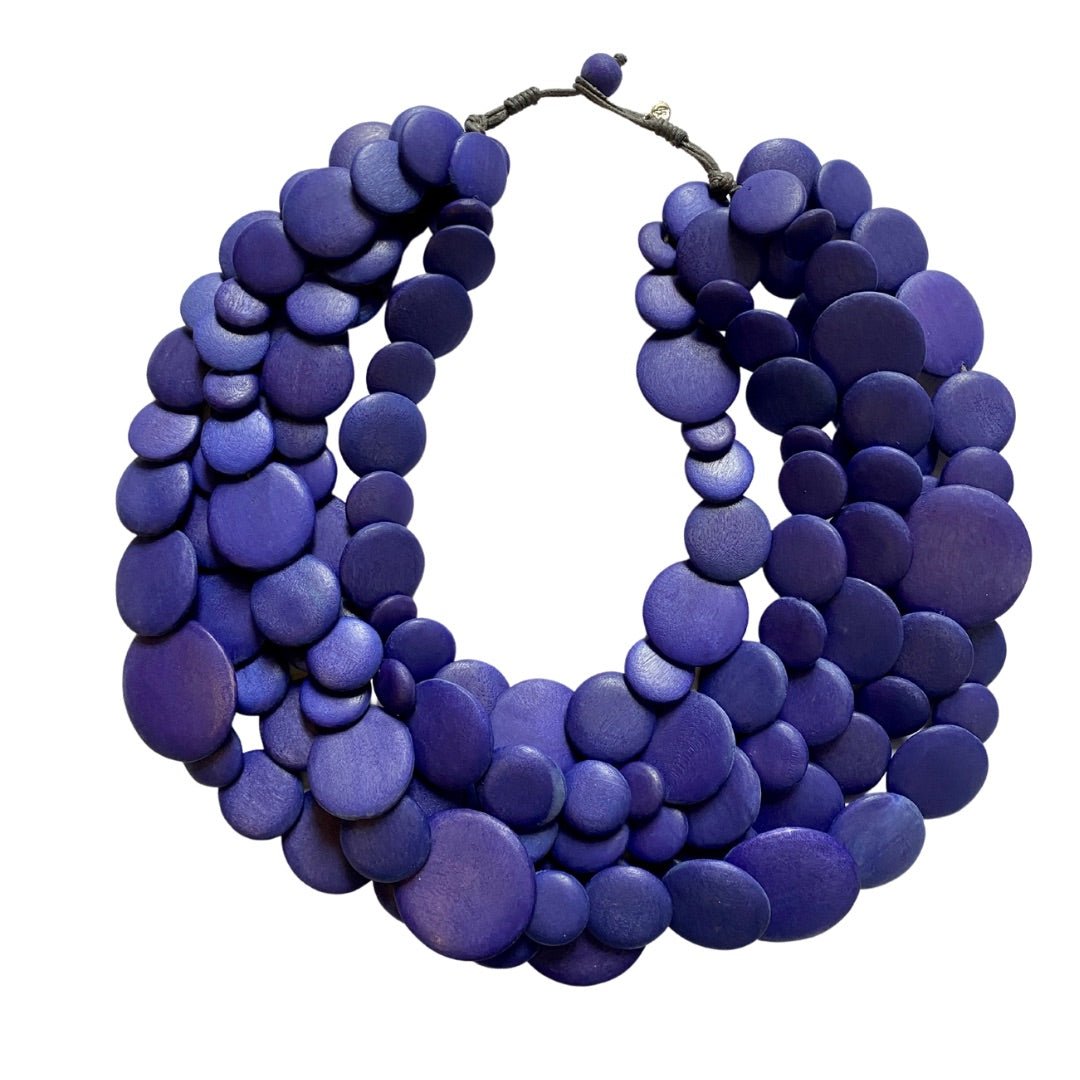Collana Guinea legno leggera - viola - Bijondo