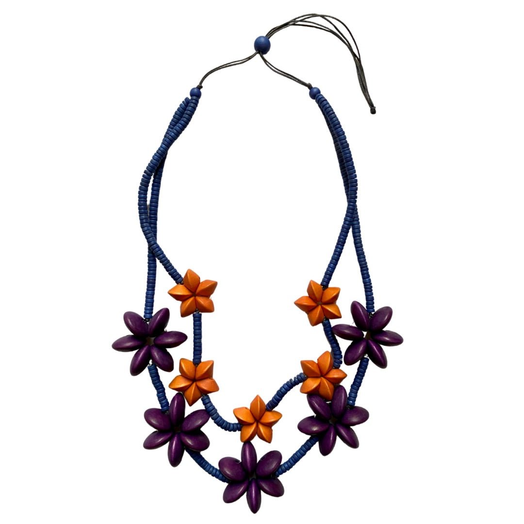 Collana Hawaii legno regolabile - viola - Bijondo