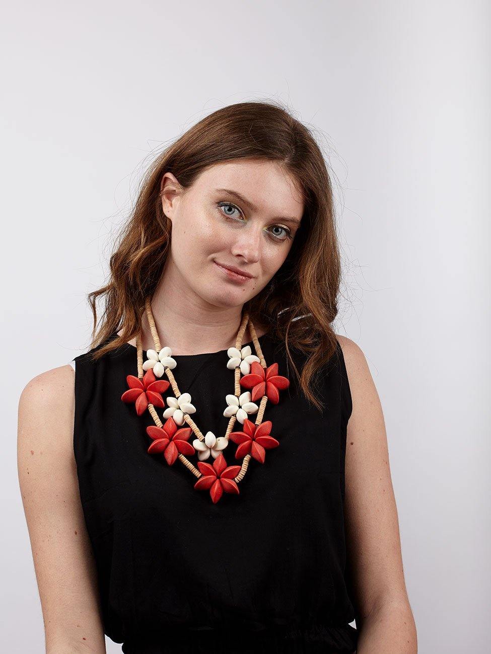 Collana Hawaii legno regolabile - viola - Bijondo