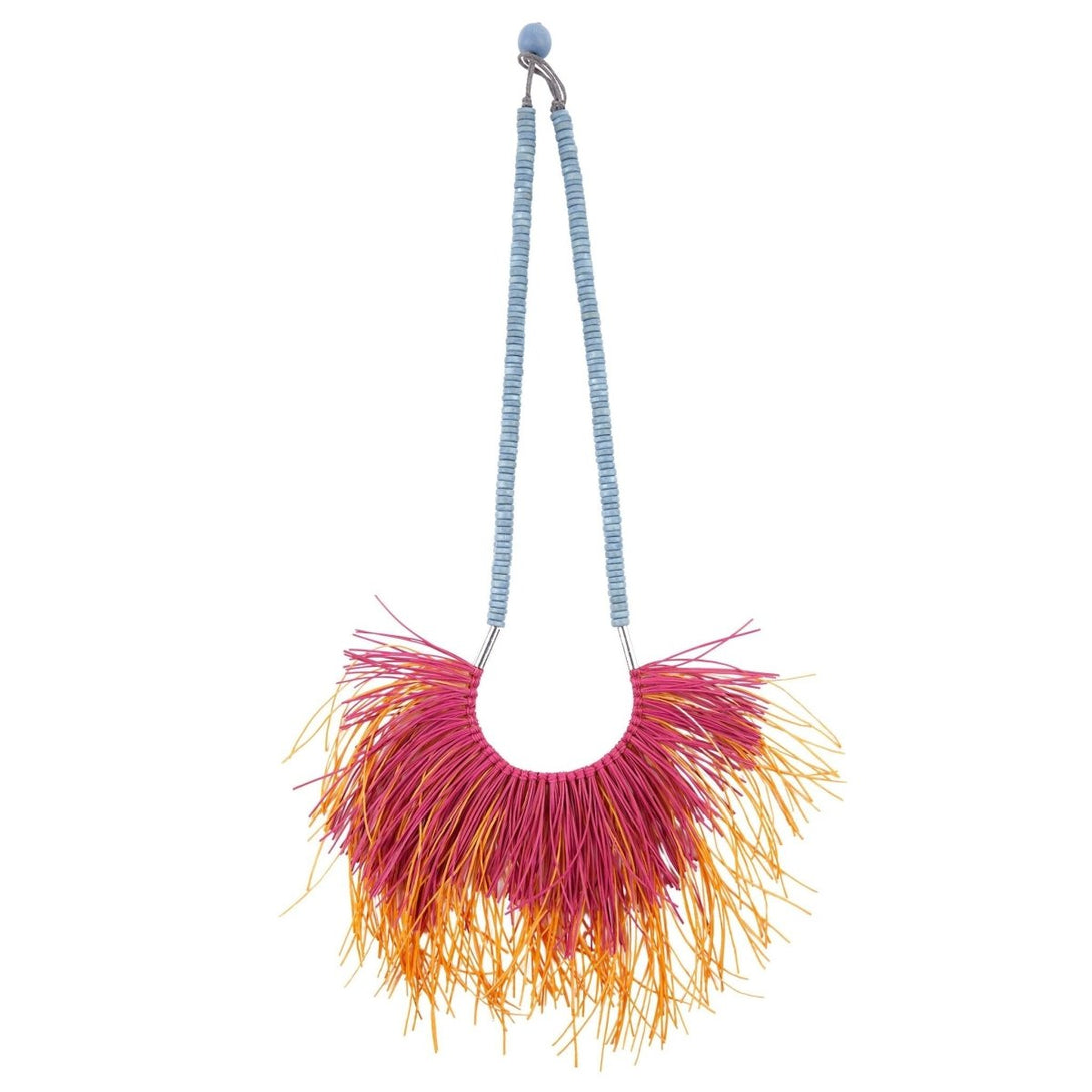 Collana Legno Boho Notre Dame - fucsia - Bijondo
