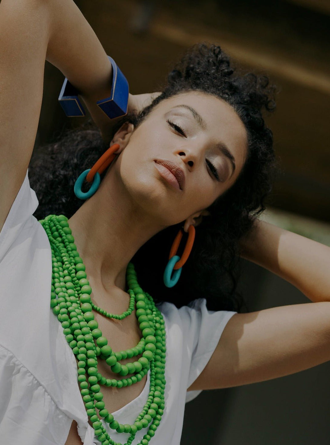 Collana Legno Brasile - verde acido - Bijondo