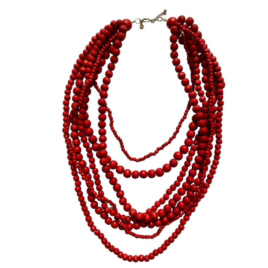 Collana Legno Brasile - rosso - Bijondo