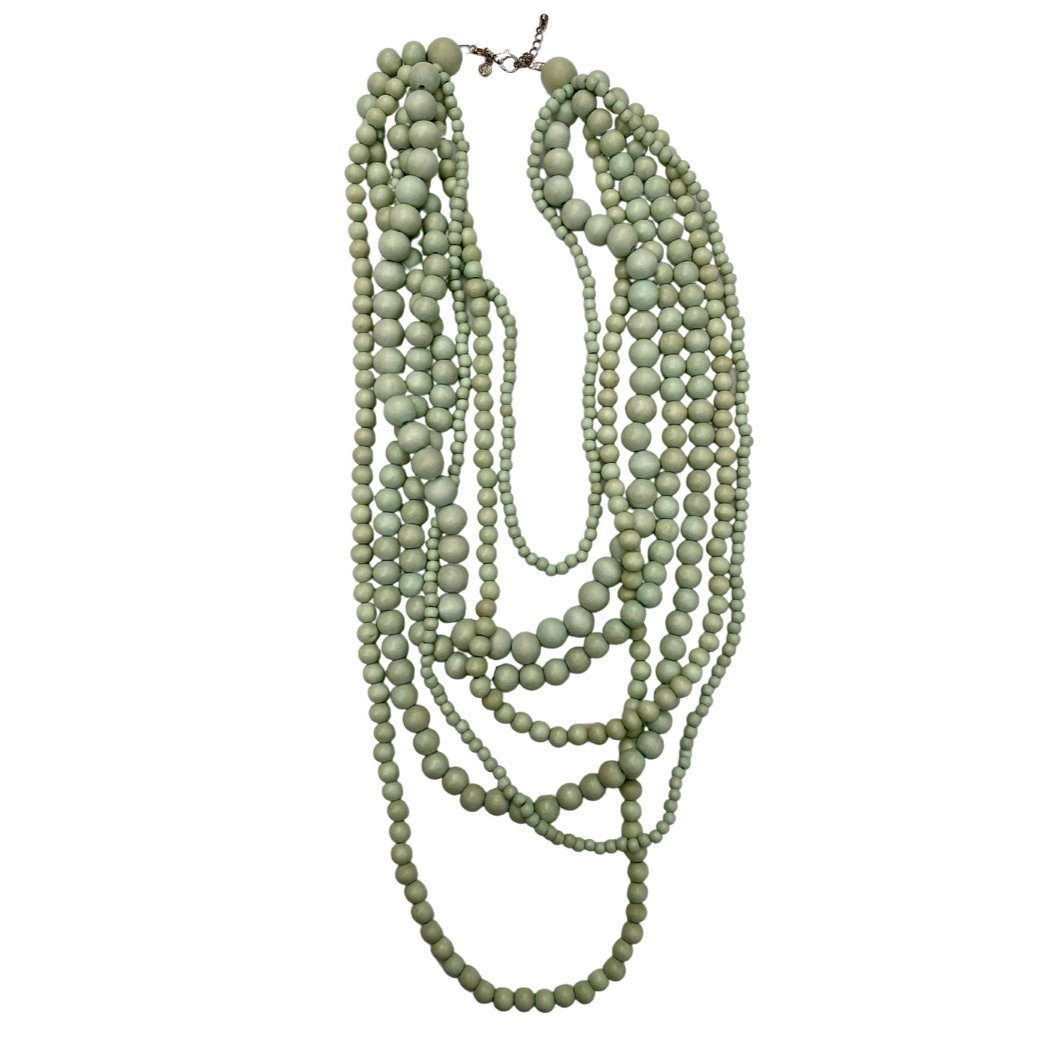Collana Legno Brasile - verde menta - Bijondo