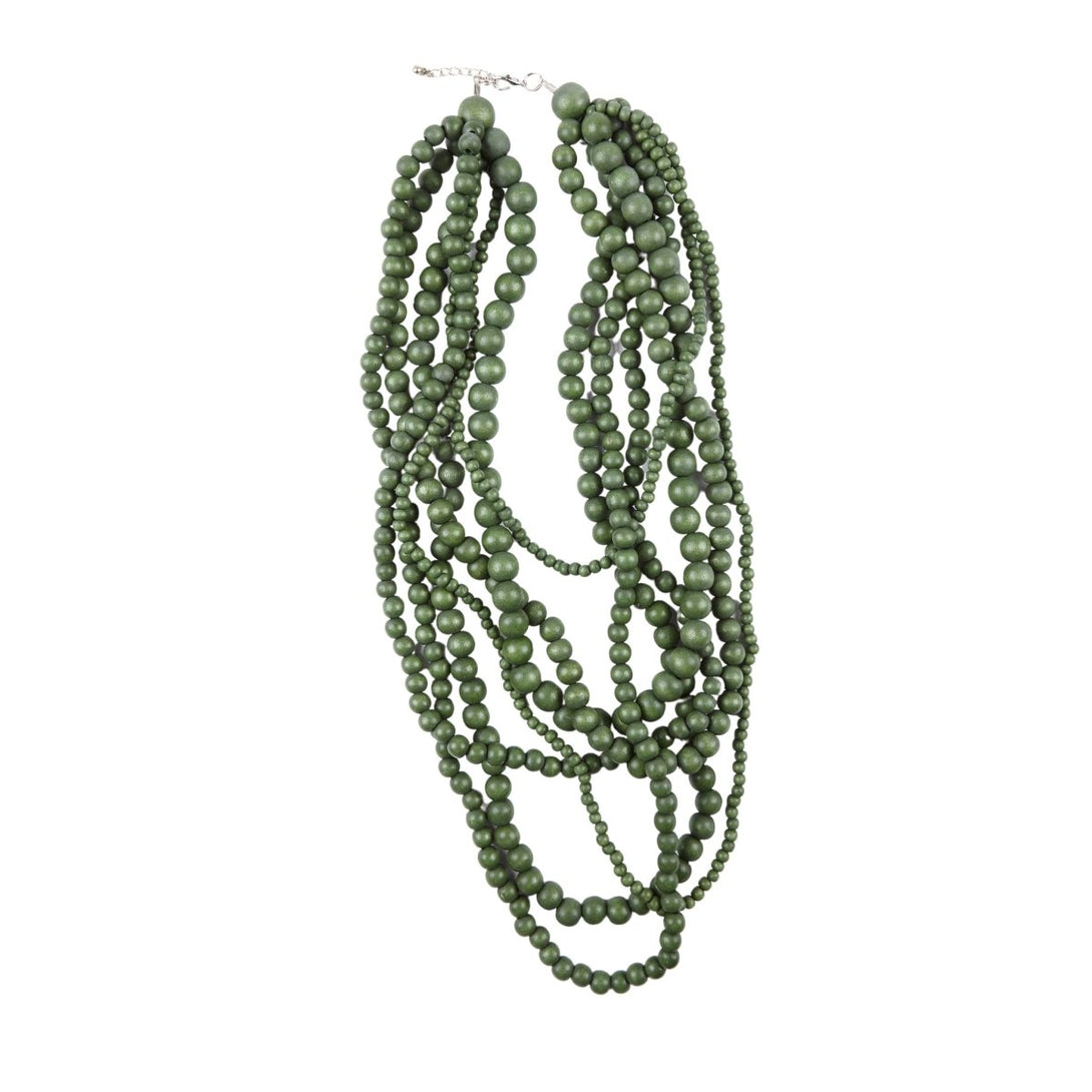 Collana Legno Brasile - verde oliva - Bijondo