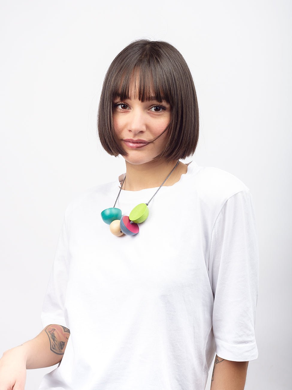 Collana Legno Ciondolo Chichén Itzá - verde - Bijondo