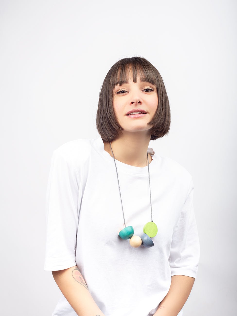 Collana Legno Ciondolo Chichén Itzá - verde - Bijondo