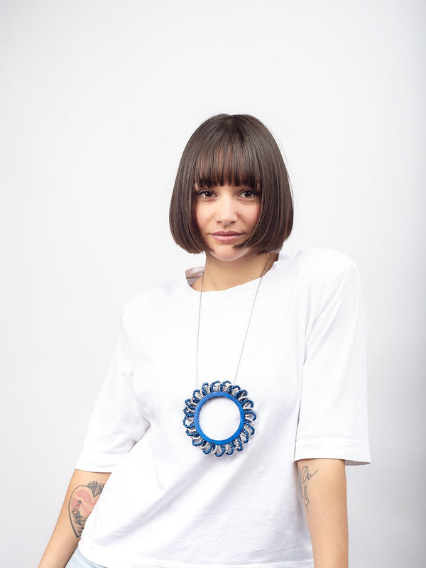 Collana Legno Ciondolo Plebiscito - blu - Bijondo