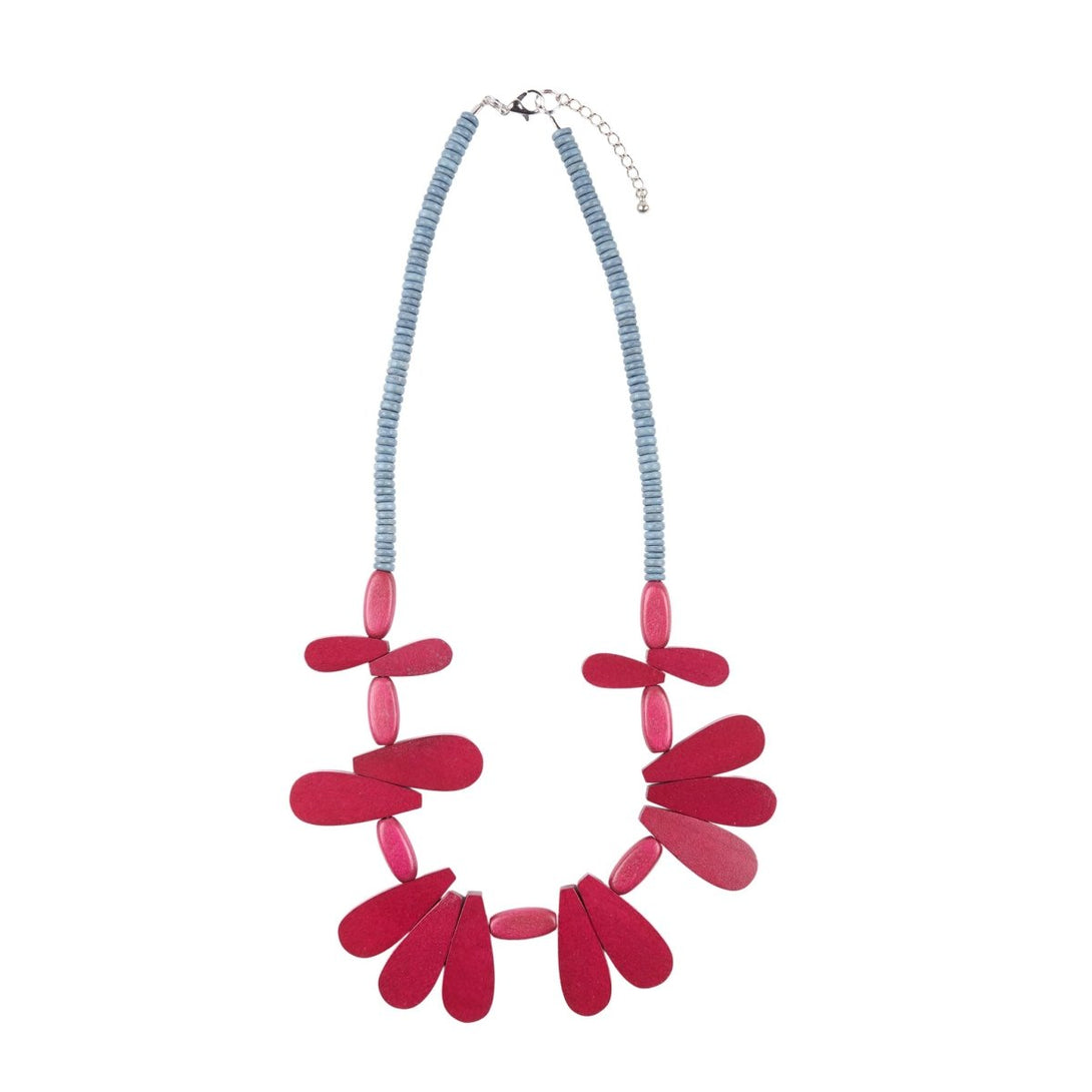 Collana Legno Corta Petaloudes - fucsia - Bijondo